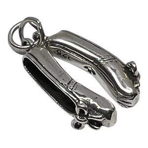 Vintage Sterling Silver Charm - 925 Ballet Flats with Bows